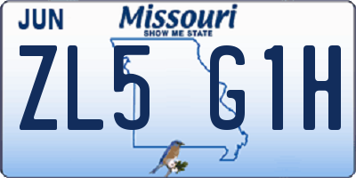 MO license plate ZL5G1H