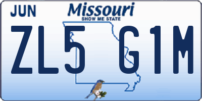 MO license plate ZL5G1M