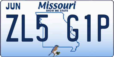 MO license plate ZL5G1P