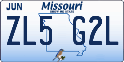 MO license plate ZL5G2L