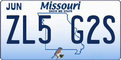 MO license plate ZL5G2S