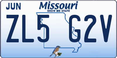 MO license plate ZL5G2V