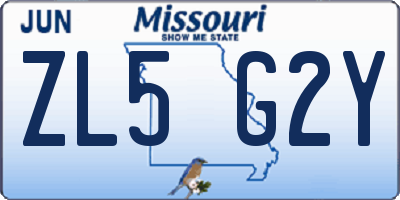 MO license plate ZL5G2Y