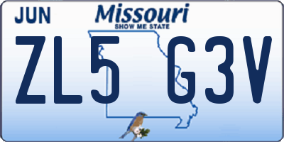 MO license plate ZL5G3V