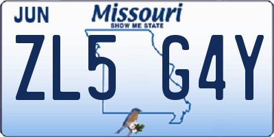 MO license plate ZL5G4Y