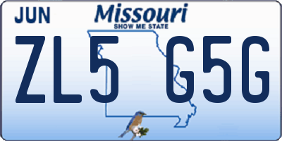 MO license plate ZL5G5G