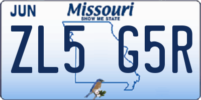 MO license plate ZL5G5R