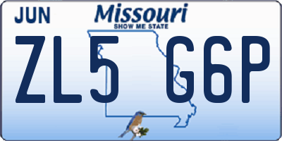 MO license plate ZL5G6P