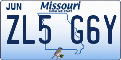 MO license plate ZL5G6Y