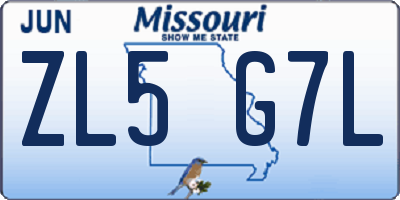 MO license plate ZL5G7L