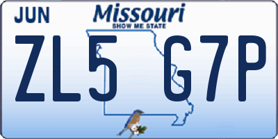 MO license plate ZL5G7P