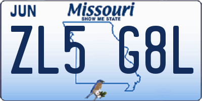 MO license plate ZL5G8L