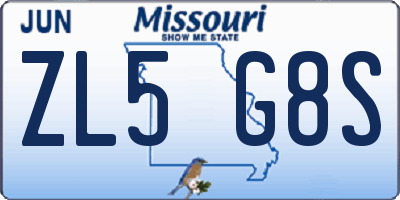 MO license plate ZL5G8S