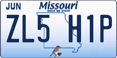 MO license plate ZL5H1P