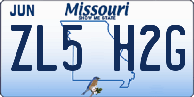 MO license plate ZL5H2G