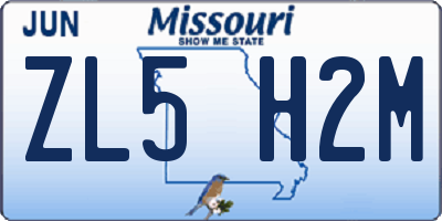 MO license plate ZL5H2M