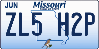 MO license plate ZL5H2P