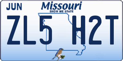 MO license plate ZL5H2T
