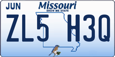 MO license plate ZL5H3Q