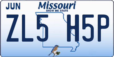 MO license plate ZL5H5P