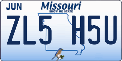 MO license plate ZL5H5U