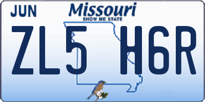 MO license plate ZL5H6R
