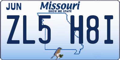 MO license plate ZL5H8I