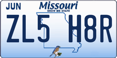 MO license plate ZL5H8R