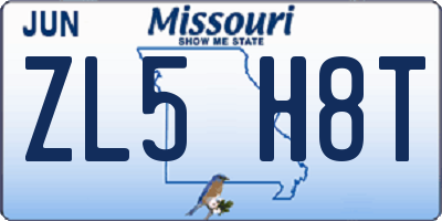 MO license plate ZL5H8T