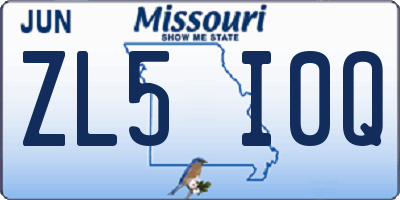 MO license plate ZL5I0Q
