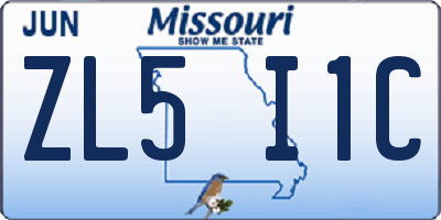 MO license plate ZL5I1C