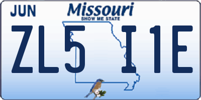 MO license plate ZL5I1E