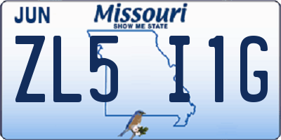 MO license plate ZL5I1G