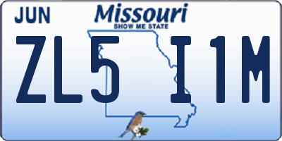 MO license plate ZL5I1M