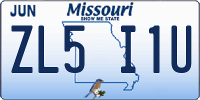 MO license plate ZL5I1U