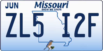 MO license plate ZL5I2F