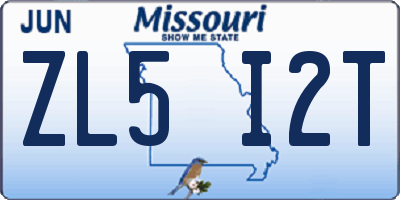MO license plate ZL5I2T