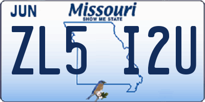MO license plate ZL5I2U
