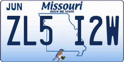 MO license plate ZL5I2W