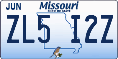 MO license plate ZL5I2Z