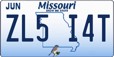MO license plate ZL5I4T