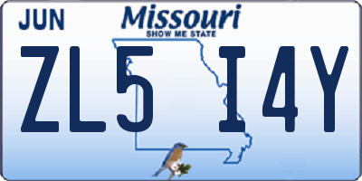 MO license plate ZL5I4Y