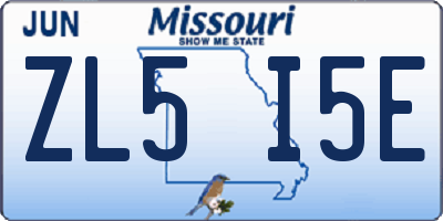 MO license plate ZL5I5E