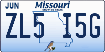 MO license plate ZL5I5G