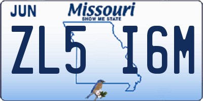 MO license plate ZL5I6M