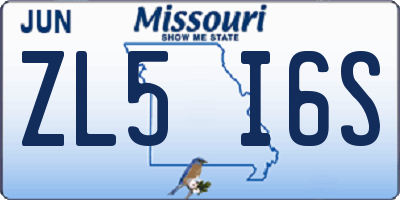 MO license plate ZL5I6S