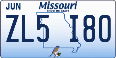 MO license plate ZL5I8O