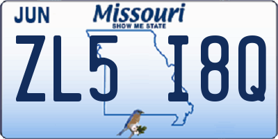 MO license plate ZL5I8Q