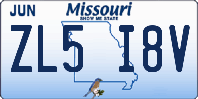 MO license plate ZL5I8V