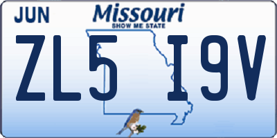 MO license plate ZL5I9V